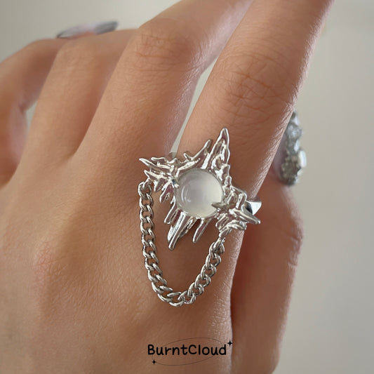 (Recommended) R18 Chunky White Stone Ring