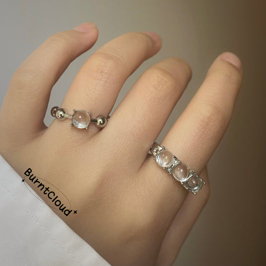 R37 Glass Ball Ring Set | Couple Rings