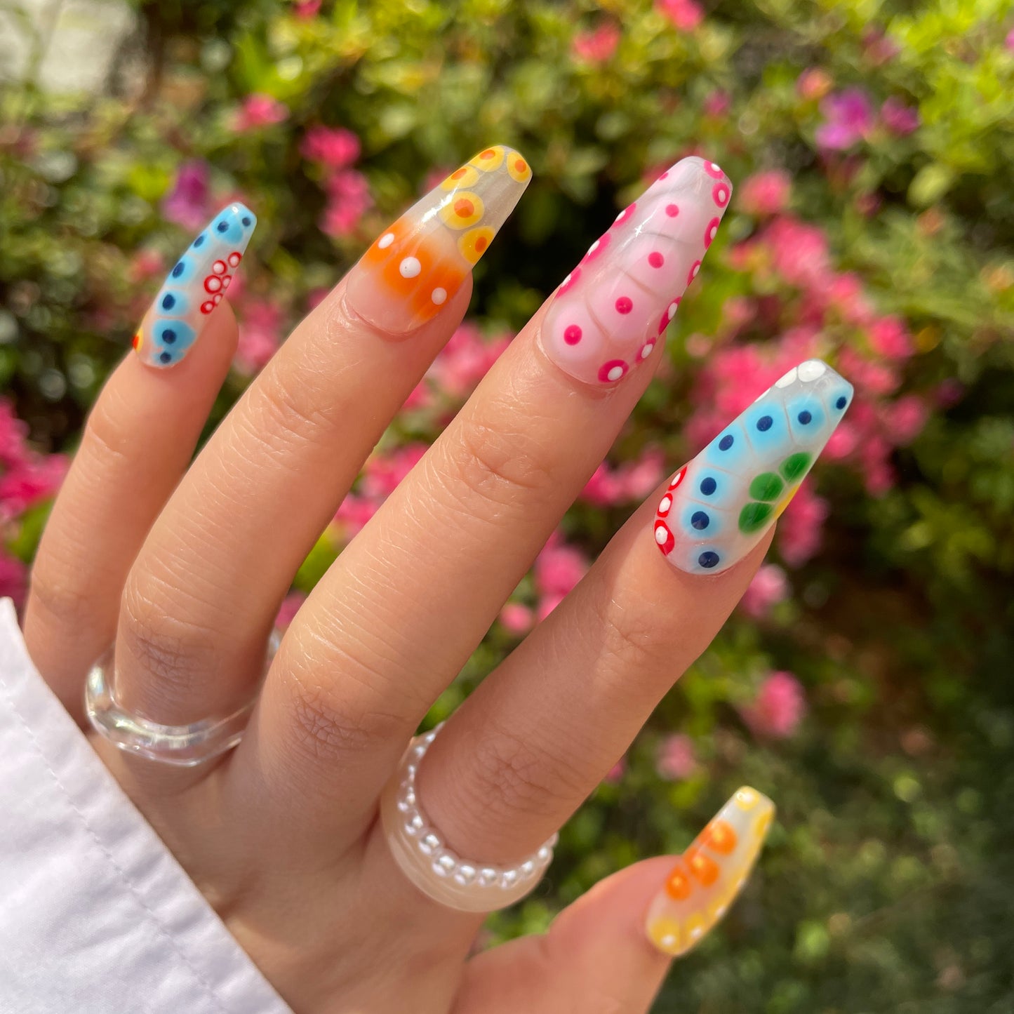 "Pigments Party" Nails | 32 Custom Handpainted Press on Nails