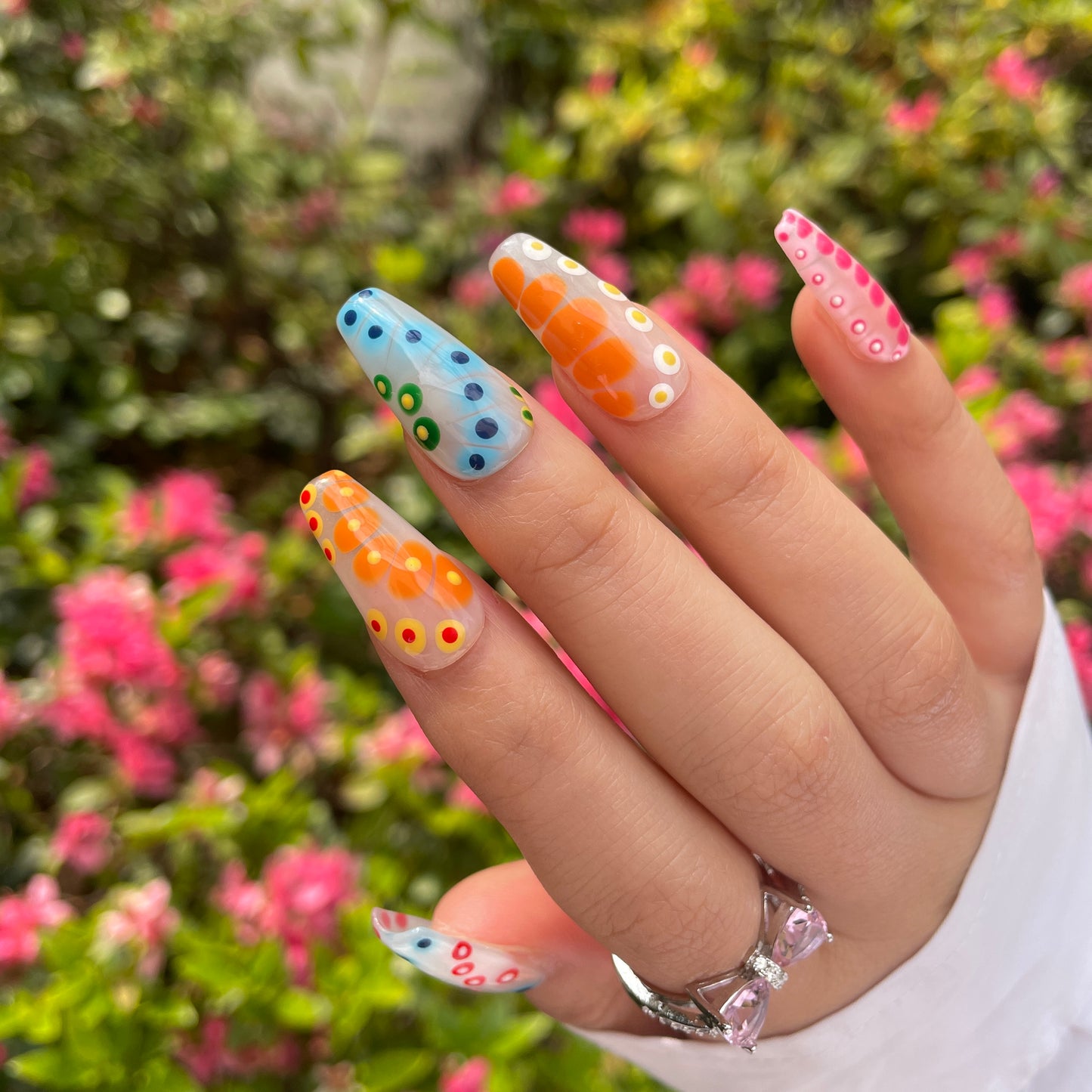 "Pigments Party" Nails | 32 Custom Handpainted Press on Nails