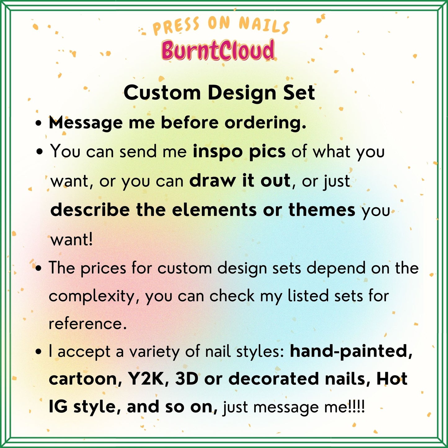 Custom Design Request | Custom Hand-painted Press on Nails